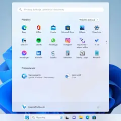 Menu Start Windows 11 z ikoną Messengera. Tu znajdziesz instrukcję, jak ustawić Messengera w telefonie.