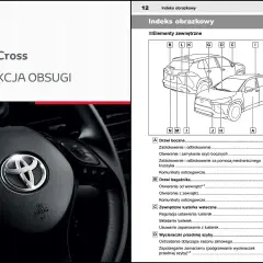 Instrukcja obsługi Toyota Corolla Cross. Indeks obrazkowy elementów zewnętrznych pojazdu.