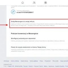 Kliknij "Wiadomości", aby dowiedzieć się, jak wejść w ustawienia Messengera i dodać go do swojej witryny.